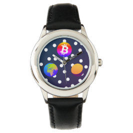 Bitcoin Solar Space Designer (färgfull) Watch Armbandsur