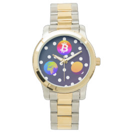 Bitcoin Solar Space Designer (färgfull) Watch Armbandsur