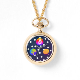 Bitcoin Solar Space Designer (färgfull) Watch Armbandsur