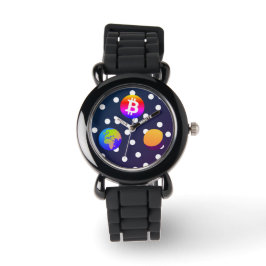 Bitcoin Solar Space Designer (färgfull) Watch Armbandsur