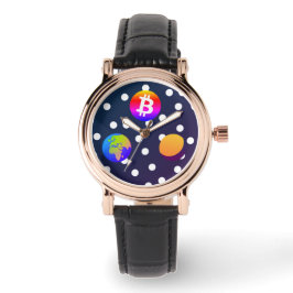 Bitcoin Solar Space Designer (färgfull) Watch Armbandsur