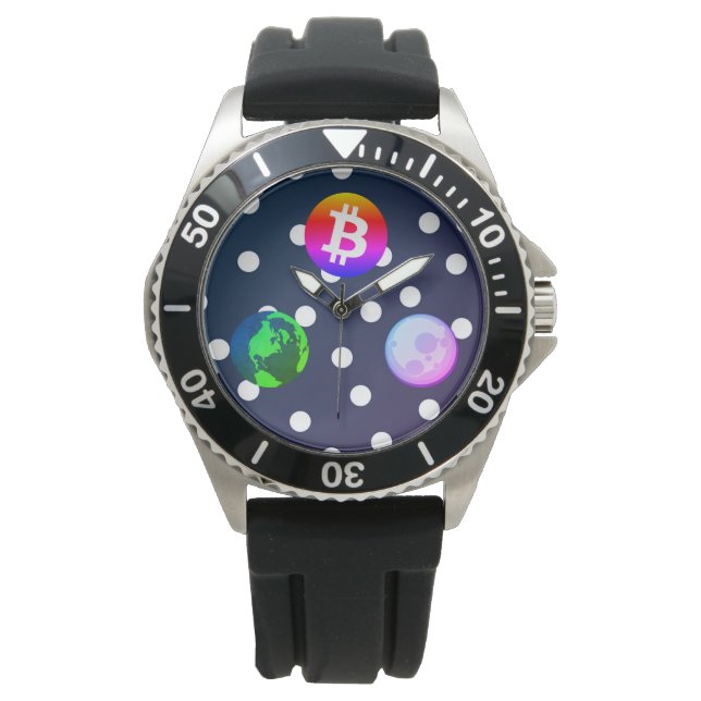 Bitcoin Solar System Designer (Colorful) Watch Armbandsur (Framsida)