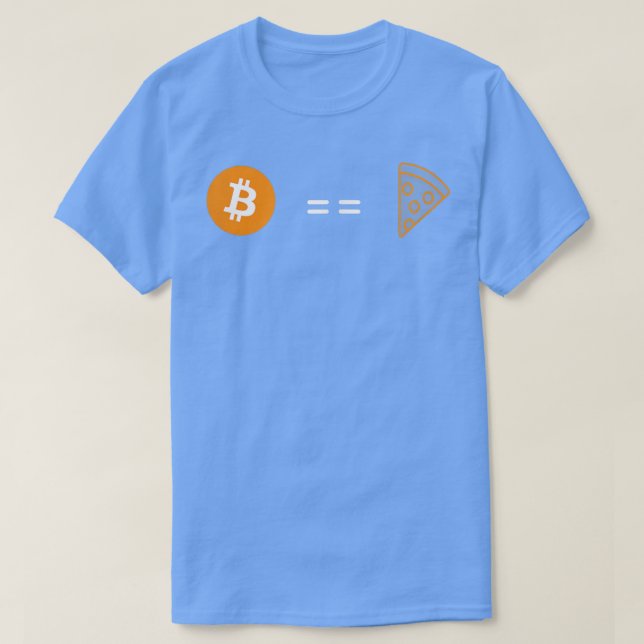 Bitcoin som bra som Pizza T Shirt (Design framsida)