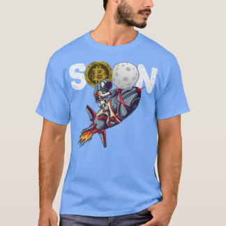 Bitcoin SOON TO Måne Cryptocurrency HODL Funny Grå T Shirt