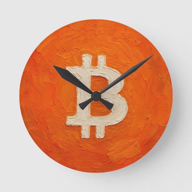 Bitcoin Standard (olja, stil: 3) Rund Klocka (Framsida)