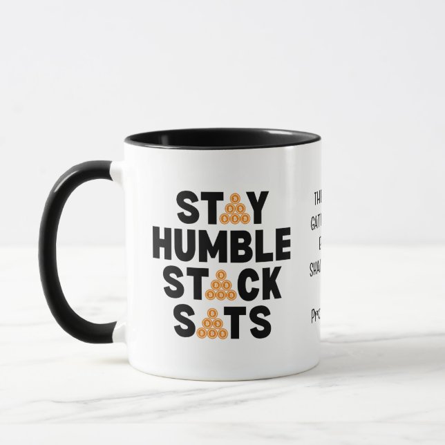 Bitcoin STAY HUMBLE STACK SATS Crypto Investor Mugg (Vänster)