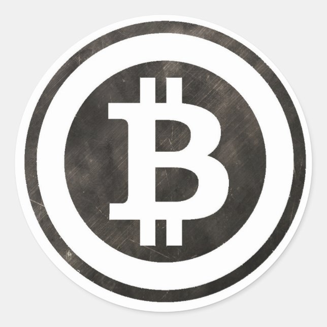 Bitcoin Sticker Runt Klistermärke (Framsida)
