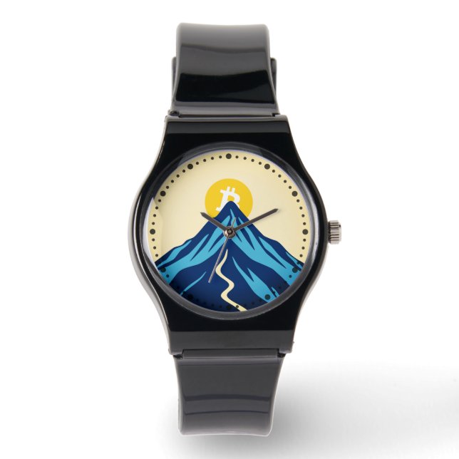 Bitcoin stiger (stil: Ljust) Armbandsur (Framsida)