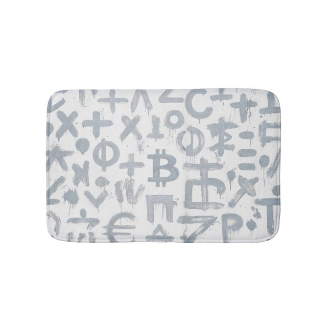 Bitcoin Street Art (Vit målning nr 4) Badrumsmatta (Framsidan)