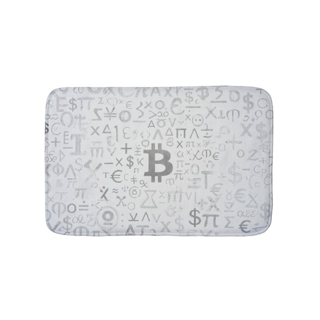 Bitcoin Street Art (Vit målning nr 8) Badrumsmatta (Framsidan)