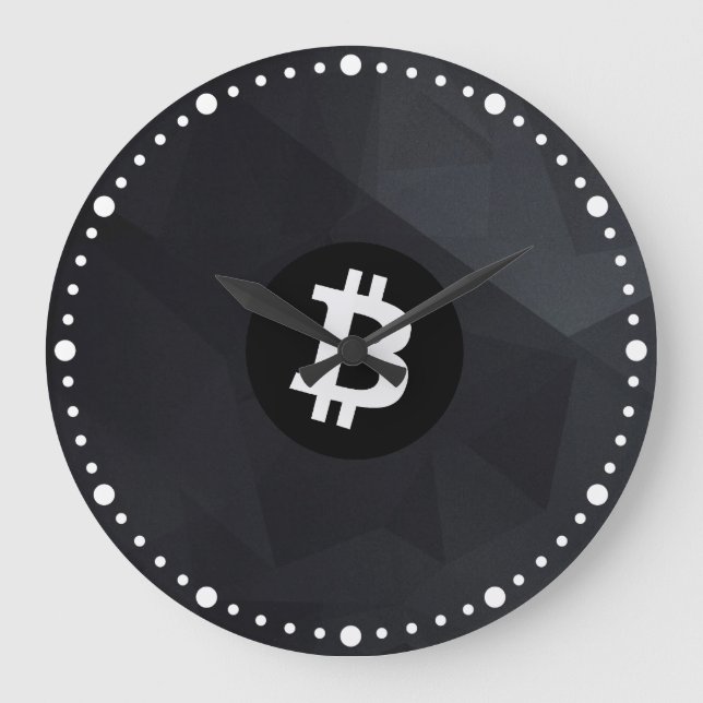 Bitcoin Svarta Kristall Stor Klocka (Framsida)