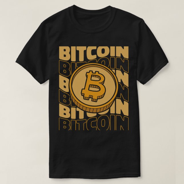 Bitcoin Text Blockchains Crypto Cryptocurrency bit T Shirt (Design framsida)