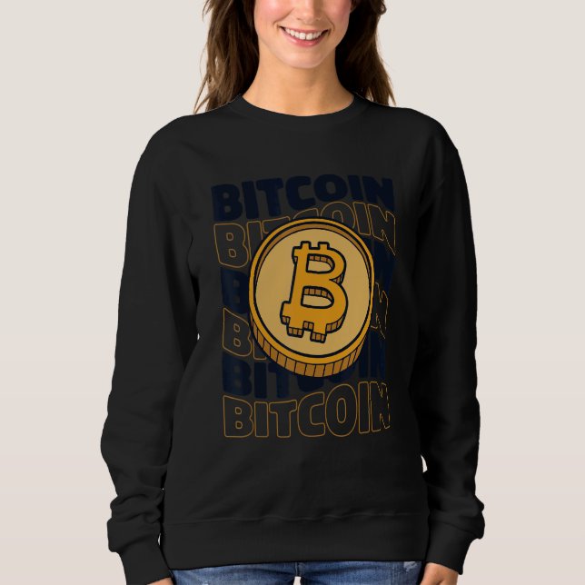 Bitcoin Text Crypto Cryptocurrency Blockchain Bitc T Shirt (Framsida)