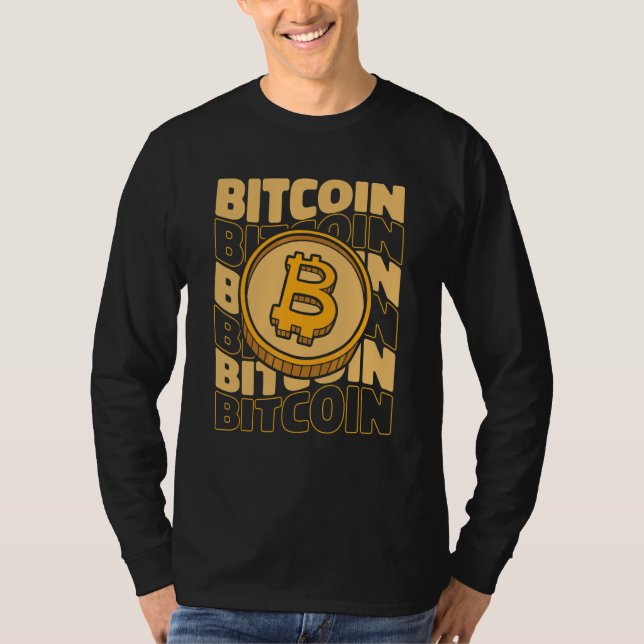 Bitcoin Textblockkedjor Krypto Kryptovaluta Bit T Shirt (Framsida)