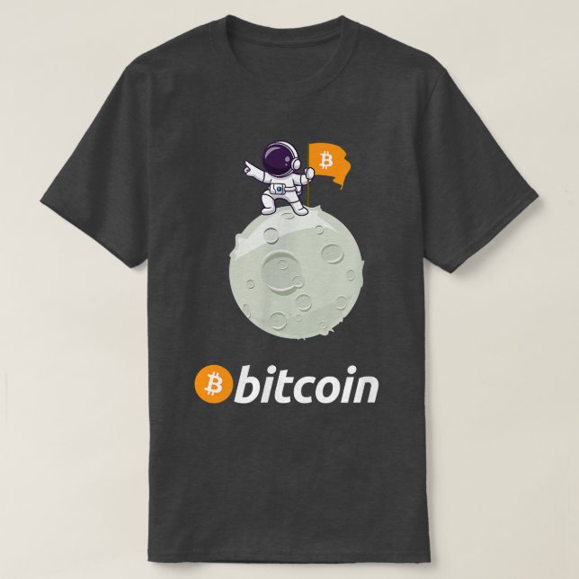 Bitcoin till Måne Astronaut Crypto Currency BTC T Shirt (Design framsida)