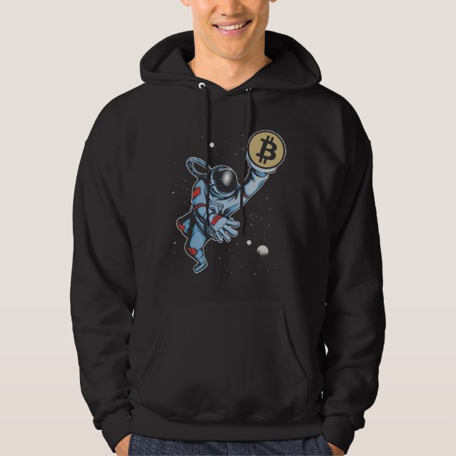 Bitcoin till måne Astronaut Hoodie (Framsida)