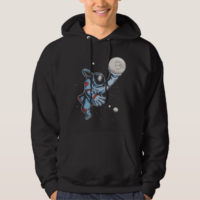 Bitcoin till måne Astronaut Hoodie (Framsida)