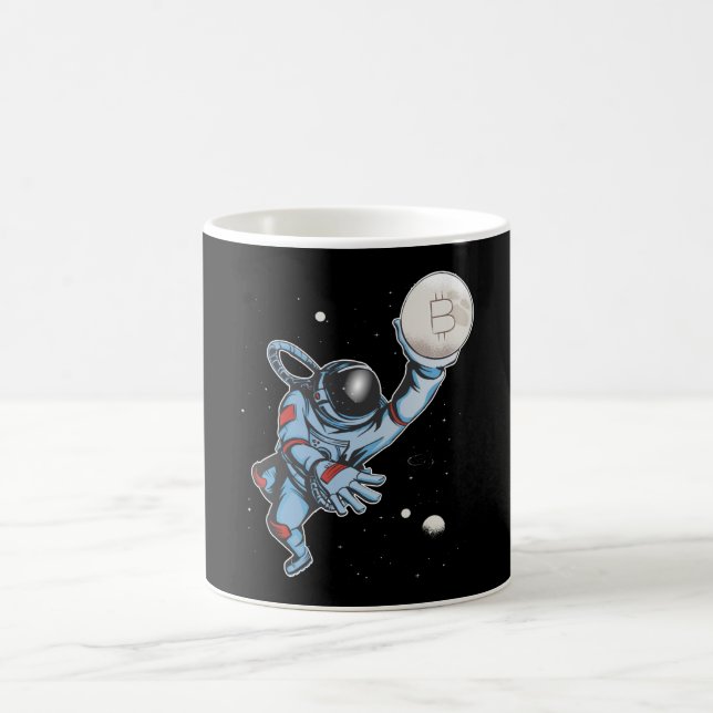 Bitcoin till måne Astronaut Kaffemugg (Center)