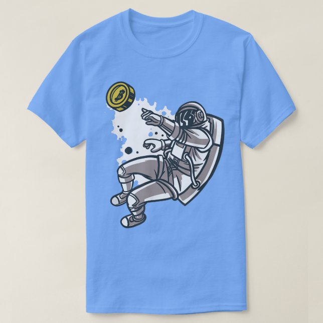Bitcoin till Måne Astronaut Space Man T Shirt (Design framsida)