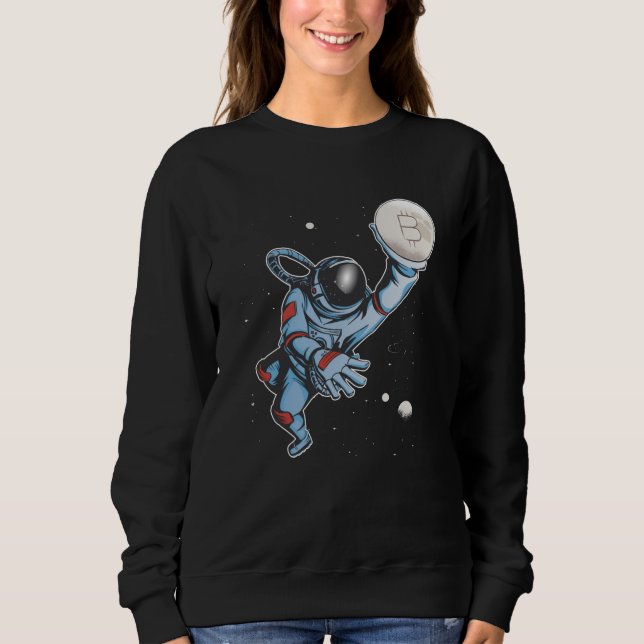 Bitcoin till måne Astronaut T Shirt (Framsida)
