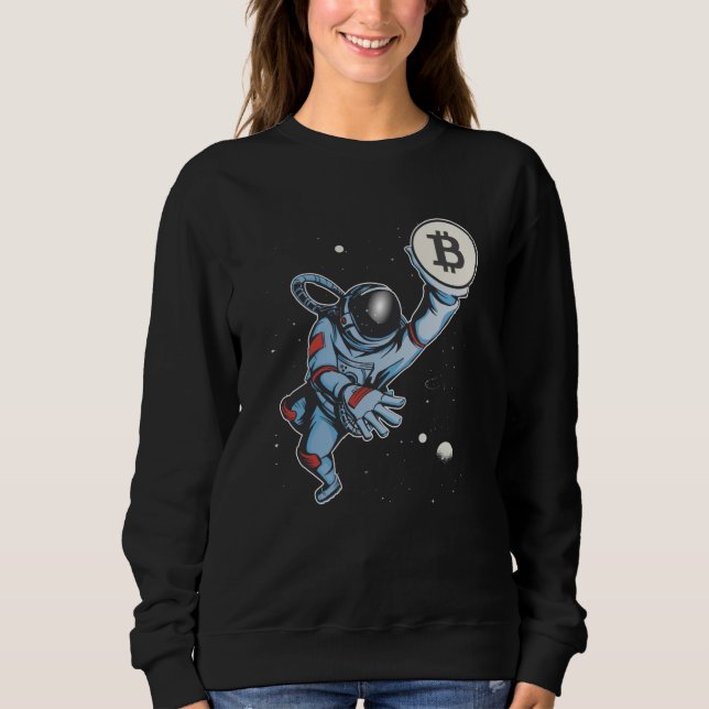 Bitcoin till måne Astronaut T Shirt (Framsida)