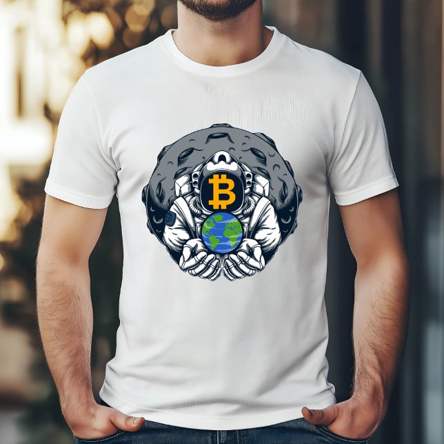 Bitcoin till Måne - Astronaut Vision T Shirt (Skapare uppladdad)