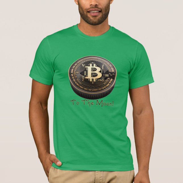 Bitcoin till Måne: Bära the Future of Crypto T Shirt (Framsida)