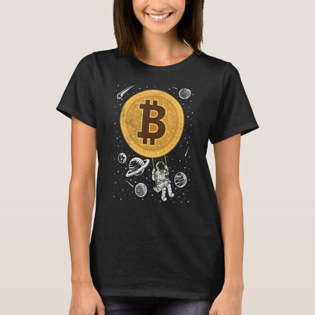 Bitcoin till Måne Cryptocurrency T Shirt (Framsida)