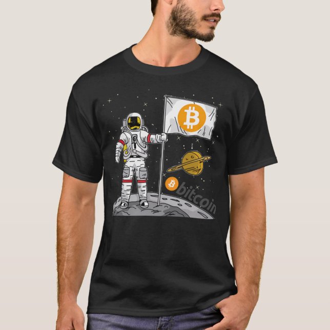 Bitcoin till Måne Dabbing T Shirt (Framsida)