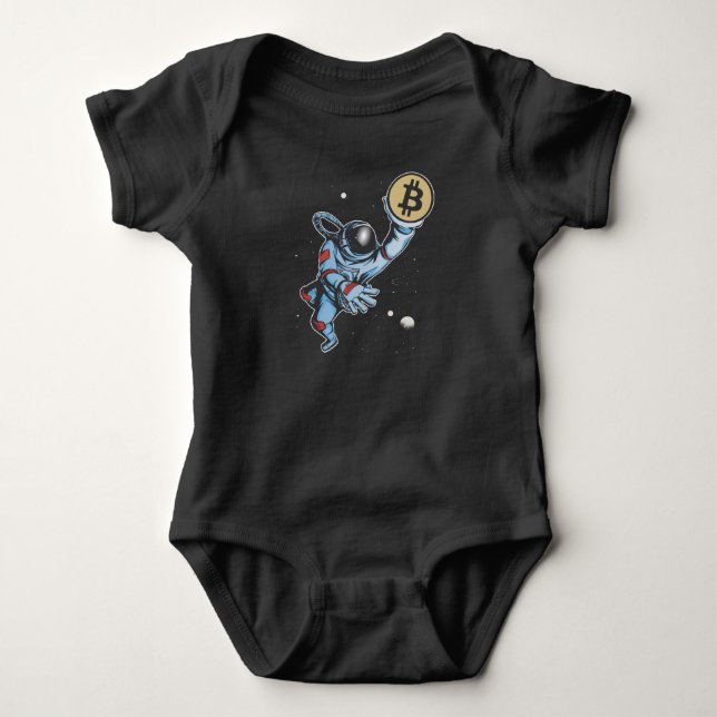 Bitcoin till månen Astronaut T Shirt (Framsida)