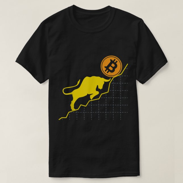 Bitcoin-tjurmarknadsdesign T Shirt (Design framsida)