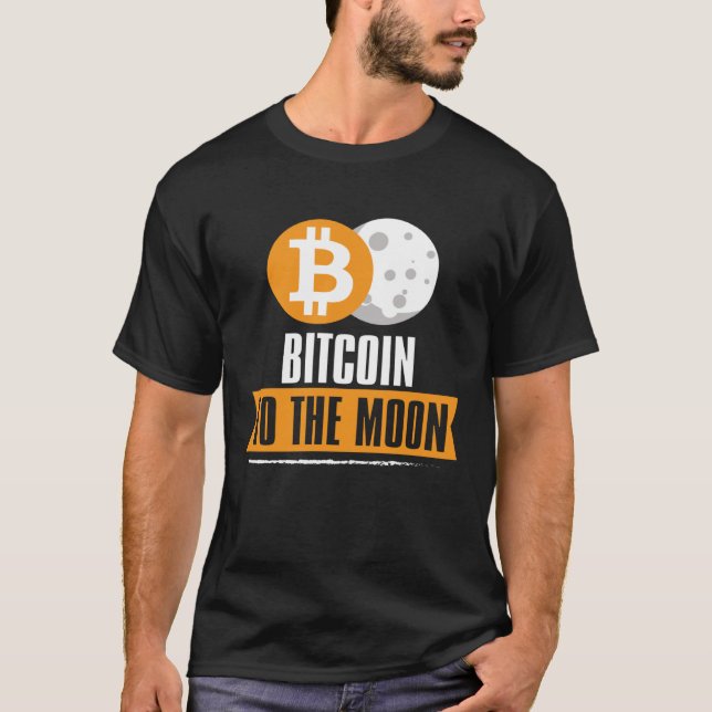 Bitcoin to the Moon  BTC T Shirt (Framsida)