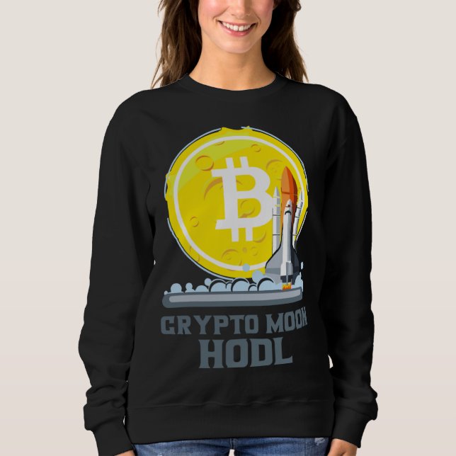Bitcoin To The Moon Crypto Currency Hodl T Shirt (Framsida)