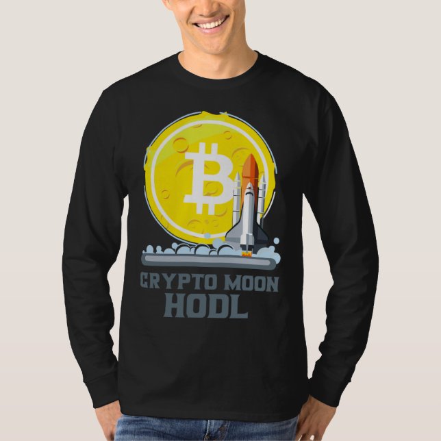 Bitcoin To The Moon Crypto Currency Hodl T Shirt (Framsida)
