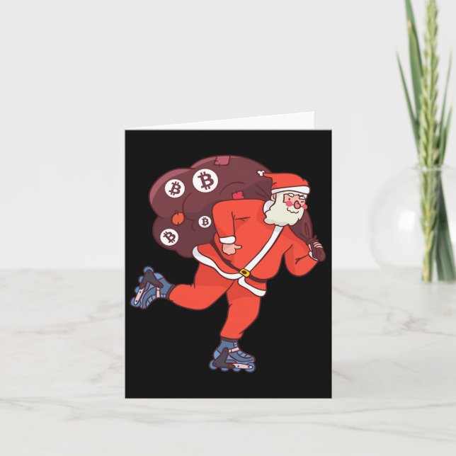 Bitcoin Tomte Jul Cryptocurrency Santa Crypto In Kort (Framsida)
