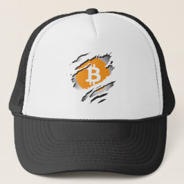 Bitcoin Torn Logotyp Reveal Image - Truckerkeps