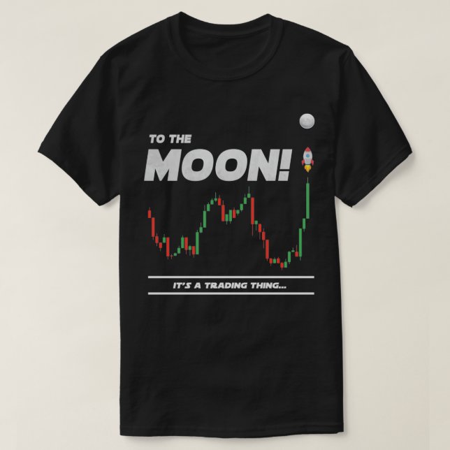 Bitcoin Trader to Måne Crypto T Shirt (Design framsida)