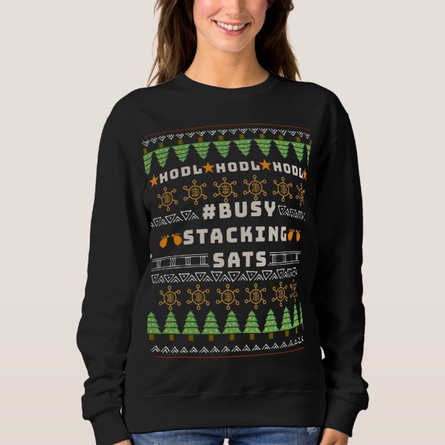 Bitcoin Ugly jul Sweatshirt T Shirt (Framsida)