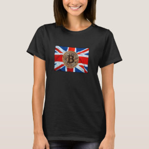 Bitcoin UK United Kingdom Flagga Vapensköld Symbol T Shirt