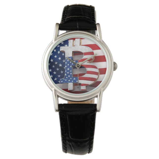 Bitcoin USA Armbandsur (Framsida)