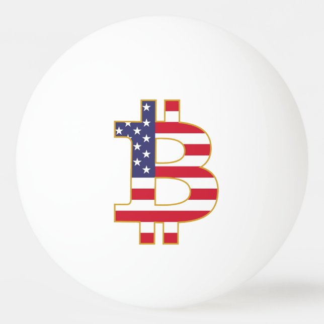 Bitcoin USA flagga - Btc Crypto Pingisboll (Framsidan)