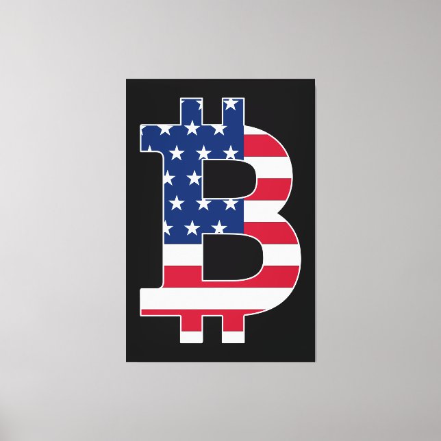 BitCoin USA flagga Canvastryck (Framsida)