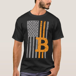 Bitcoin USA flagga Crypto BTC Patriot T Shirt