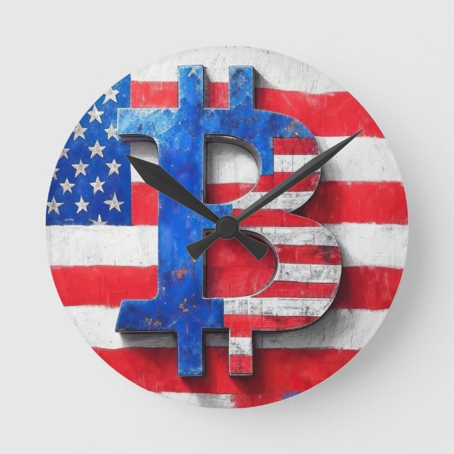 Bitcoin USA Rund Klocka (Framsida)