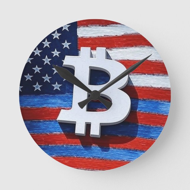 Bitcoin USA Rund Klocka (Framsida)