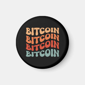 Bitcoin Vågigt Snyggt Crypto Typography Design Magnet