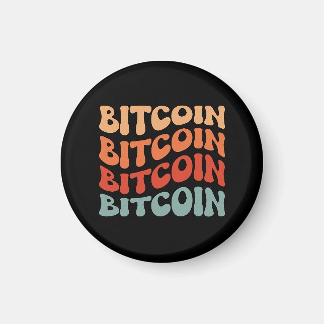 Bitcoin Vågigt Snyggt Crypto Typography Design Magnet (Framsidan)