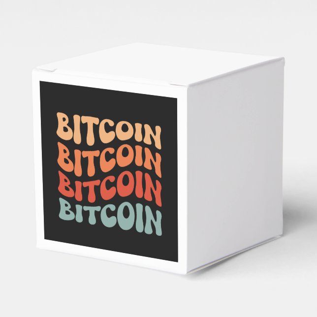 Bitcoin Vågigt Snyggt Crypto Typography Design Presentaskar (Framsidan Sidan)