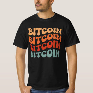 Bitcoin Vågigt Snyggt Crypto Typography Design T Shirt