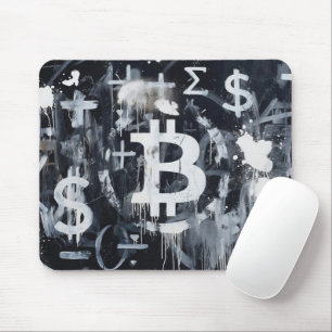 Bitcoin Valuta Gatukonst (Svart Målning Nr. 1) Musmatta